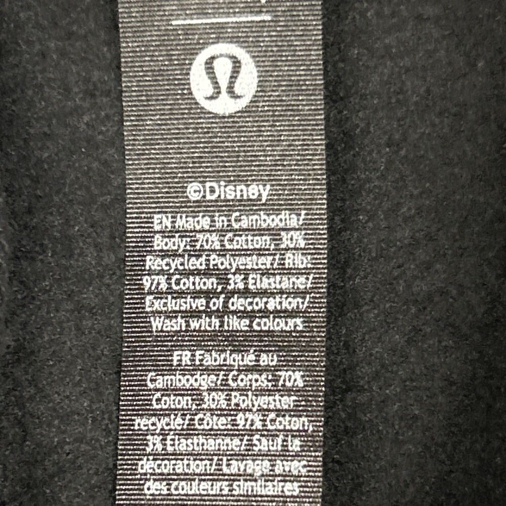 Disney Lululemon Mickey Steady State Hoodie Mens XL Sweatshirt Black Womens New - Picture 6 of 8